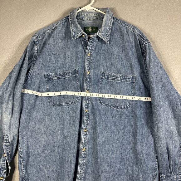 Hunt Club Mens XL 100% Cotton Denim Collared Button Up Shirt with Pockets - Picture 5 of 9